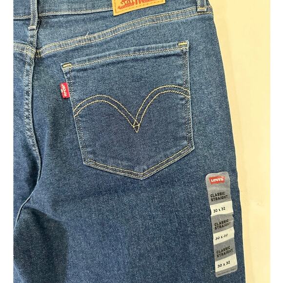 LEVI'S CLASSIC STRAIGHT womens JEANS DENIM 30x32 - Picture 3 of 11